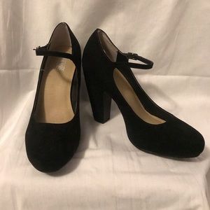 Mix No. 6 Black Strap Chunky Heels